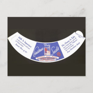 1939 Christmas Seals Milk Bottle Collar Postcard