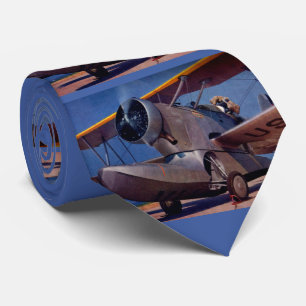 1939 Grumman F-2 aircraft print Tie
