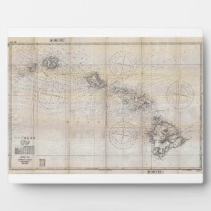 1939 Japanese Map of Hawaii Pearl Harbour Plaque