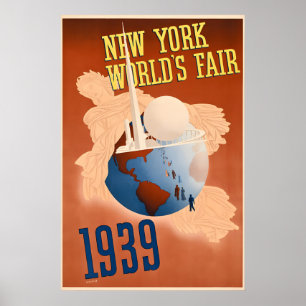 1939 New York Worlds Fair - Travel Poster Prints