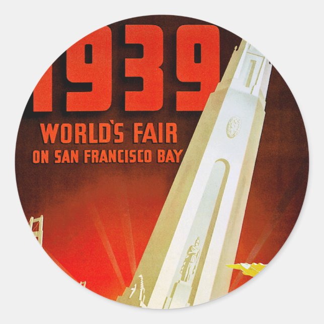 1939 World Fair San Francisco Classic Round Sticker (Front)
