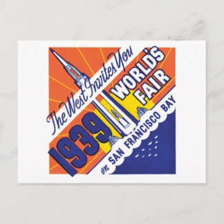 1939 World's Fair, San Franciso Bay Postcard