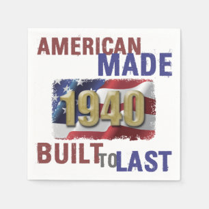 1940 American Made 80th Birthday Napkin