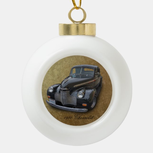 1940 CHEVROLET CERAMIC BALL CHRISTMAS ORNAMENT (Front)