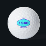 1940 Editable 80th Birthday Blue Personalised Golf Balls<br><div class="desc">1940 Editable 80th Birthday Blue Personalised Golf Balls  for the cool dad,  papa,  uncle,  brother cousin golfer. Add his first name,  last name or monogram.</div>