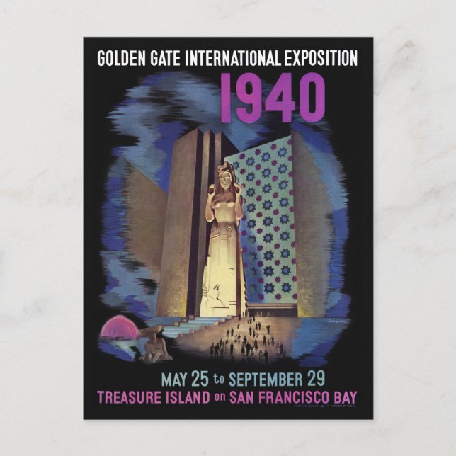 1940 Golden Gate International Exposition Poster Postcard (Front)