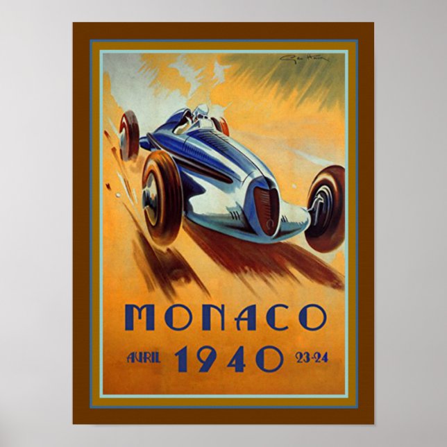 1940 Monaco Grand Prix Poster (Front)