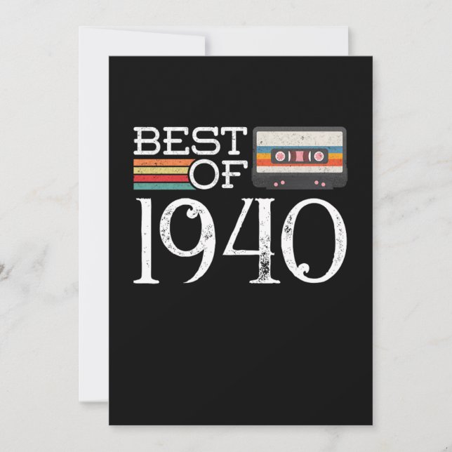 1940 Vintage 80 th Birthday Anniversary Gift Invitation (Front)