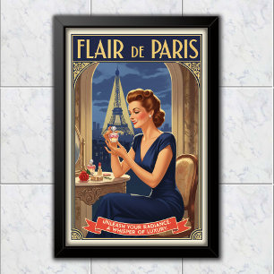 1940 Vintage Flair de Paris Perfume Advertising Poster