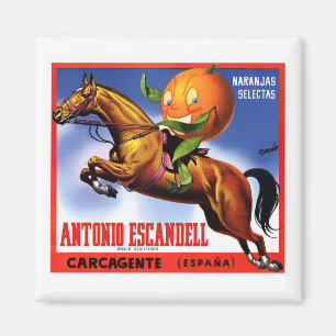 1940's ANTONIO ESCANDELL ORANGES LABEL POSTER Magnet
