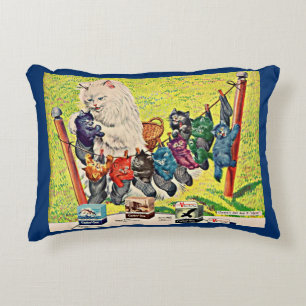 1940s Carter’s Ink ad mama cat and kittens Decorative Cushion