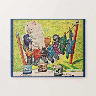 1940s Carter’s Ink ad mama cat and kittens Jigsaw Puzzle