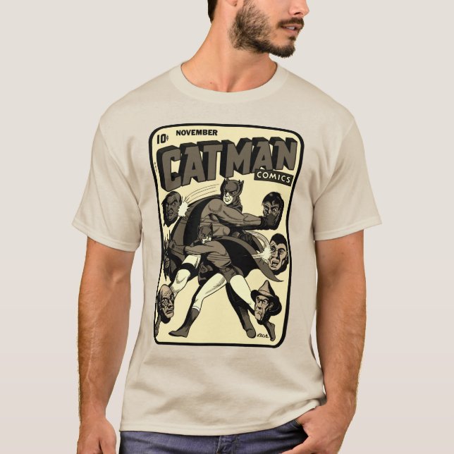 1940's CAT-MAN Comics T-Shirt (Front)