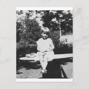 1940's Child Sitting Postcard