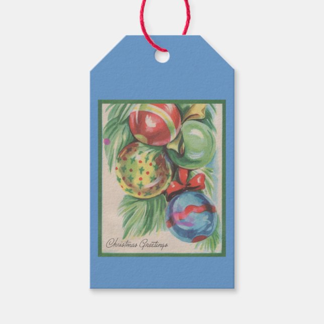 1940s Christmas Ornaments Gift Tags (Front)