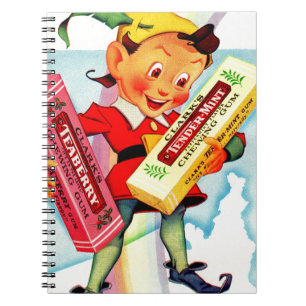 1940s Clark’s chewing gum elf Spiral Notebook
