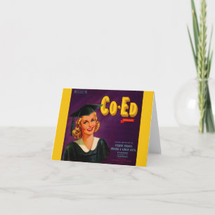 1940s Co-Ed Brand citrus crate label Note Card