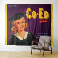 1940s Co-Ed Brand citrus crate label print