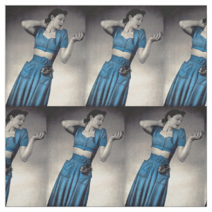 1940s fashion photobare midriff style print fabric