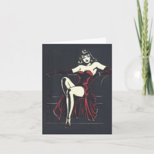 1940s femme fatale note card