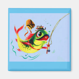 1940s fishing fish magnet