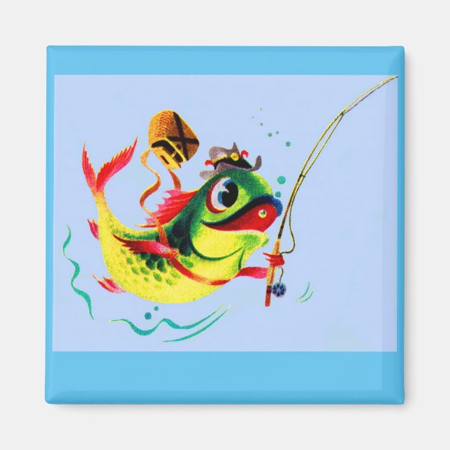 1940s fishing fish magnet (Front)