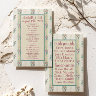 1940's Floral Wallpaper Wedding Program