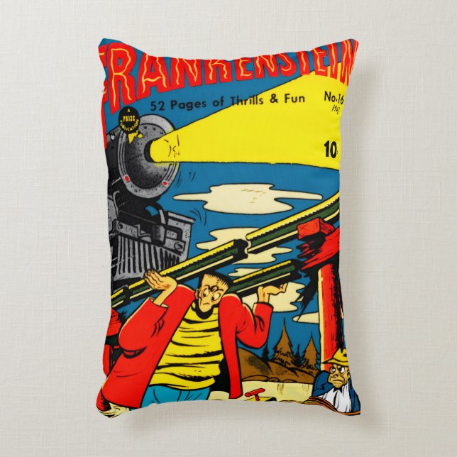 1940's Frankenstein Funny Comic Pillow  (Front(Vertical))