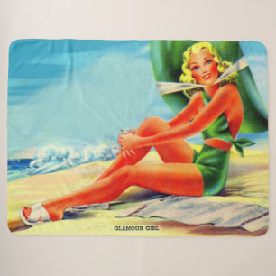 1940s glamour girl sherpa blanket