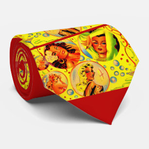 1940s glamour girls print tie