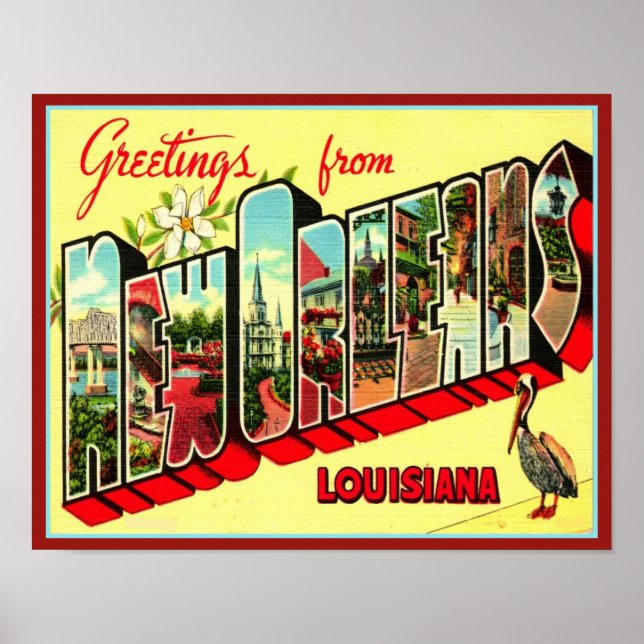 1940's Greetings from New Orleans Poster (Front)