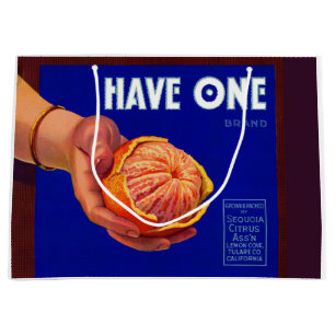 1940s Have One orange crate label print Large Gift Bag