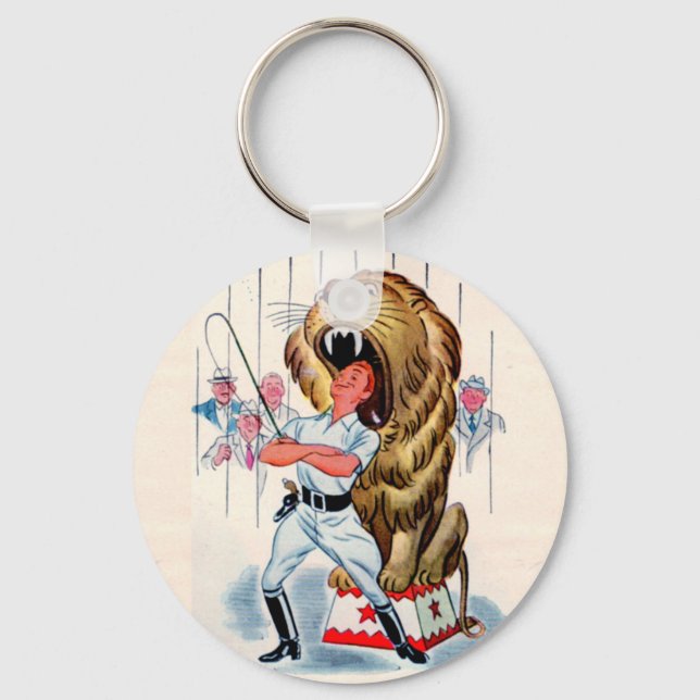 1940s lion tamer and lion key ring (Front)