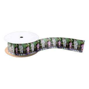 1940s mother and her giant baby satin ribbon