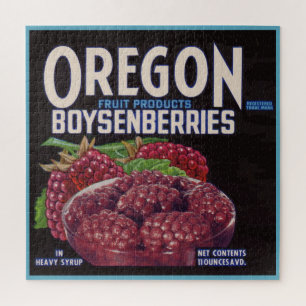 1940s Oregon Boysenberries can label Jigsaw Puzzle