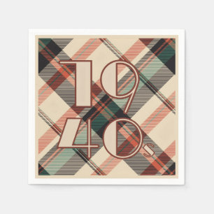 1940s Plaid Balloon Napkin