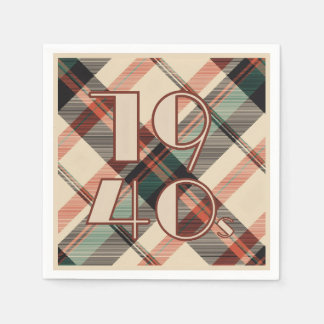 1940s Plaid Balloon Napkin