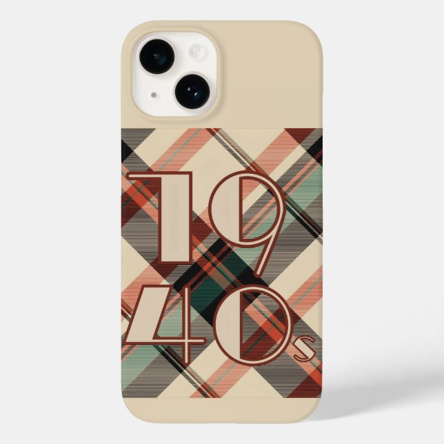 1940s Plaid iPhone 14 Case (Back)