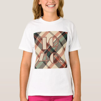 1940s Plaid Sticker T-Shirt