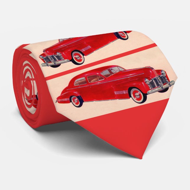 1940s Pontiac Torpedo print Tie (Rolled)