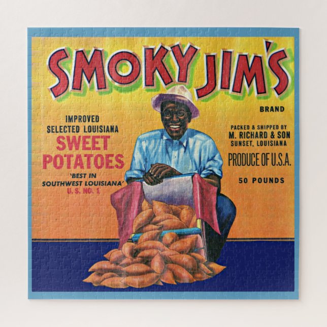 1940s Smoky Jim's sweet potato crate label Jigsaw Puzzle (Vertical)