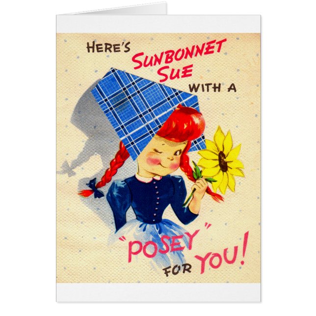 1940s Sunbonnet Sue Has a Posy for  You (Front)