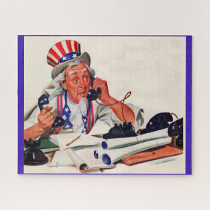 1940s Uncle Sam on the phone Jigsaw Puzzle