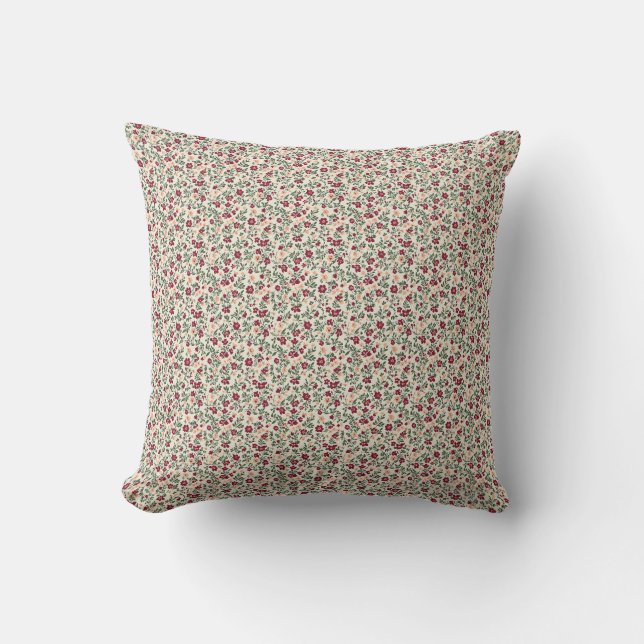 1940s Utility Floral Sprig Pattern Cushion (Front)