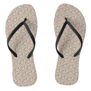 1940s Utility Floral Sprig Pattern Jandals