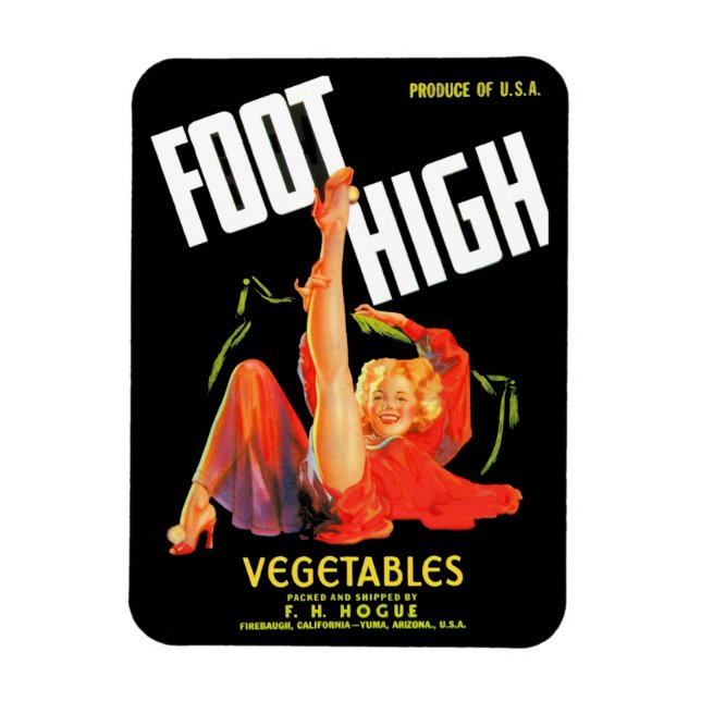 1940s vegetable crate label Foot High vegetables Magnet (Vertical)
