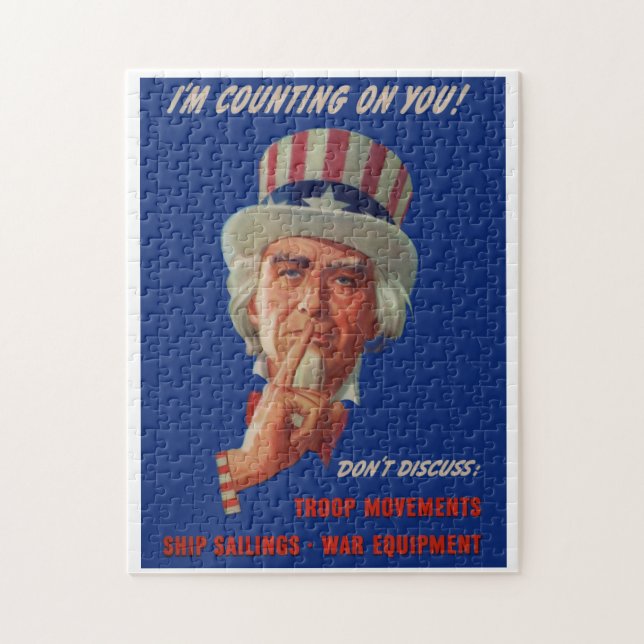 1940s warning from Uncle Sam Jigsaw Puzzle (Vertical)
