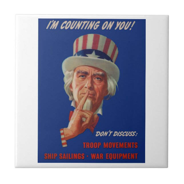 1940s warning from Uncle Sam Tile (Front)