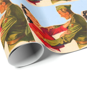 1940s WWII home from the war Wrapping Paper