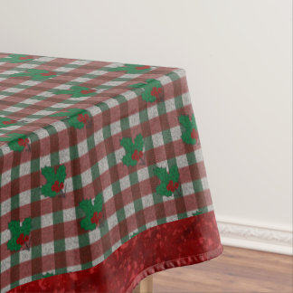 1940s Xmas Gingham 52" x 70" Tablecloth